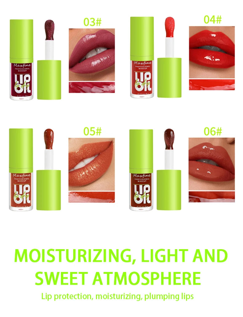 6-tone moisturizing lip gloss luminous oil lip gloss, moisturizing transparent liquid lip gloss, natural lip enhancer, make lips