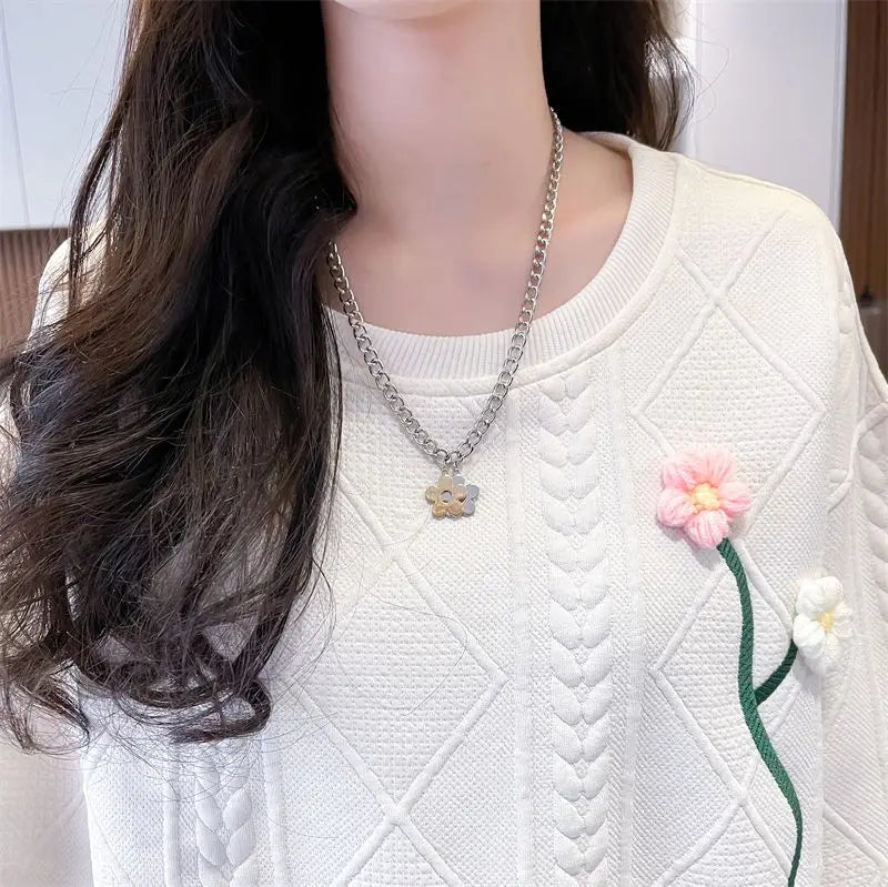 Fashionable Round Neck Sweatshirt for Women 2025 New Spring and Autumn Loose and Versatile Thin Pullover Short Versatile Top