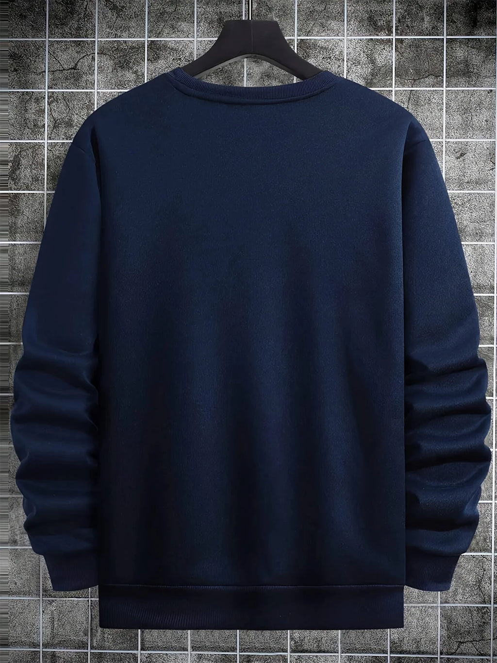 Men's autumn and winter fashionable casual loose London England graphic printed long sleeved round neck sweatshirt
