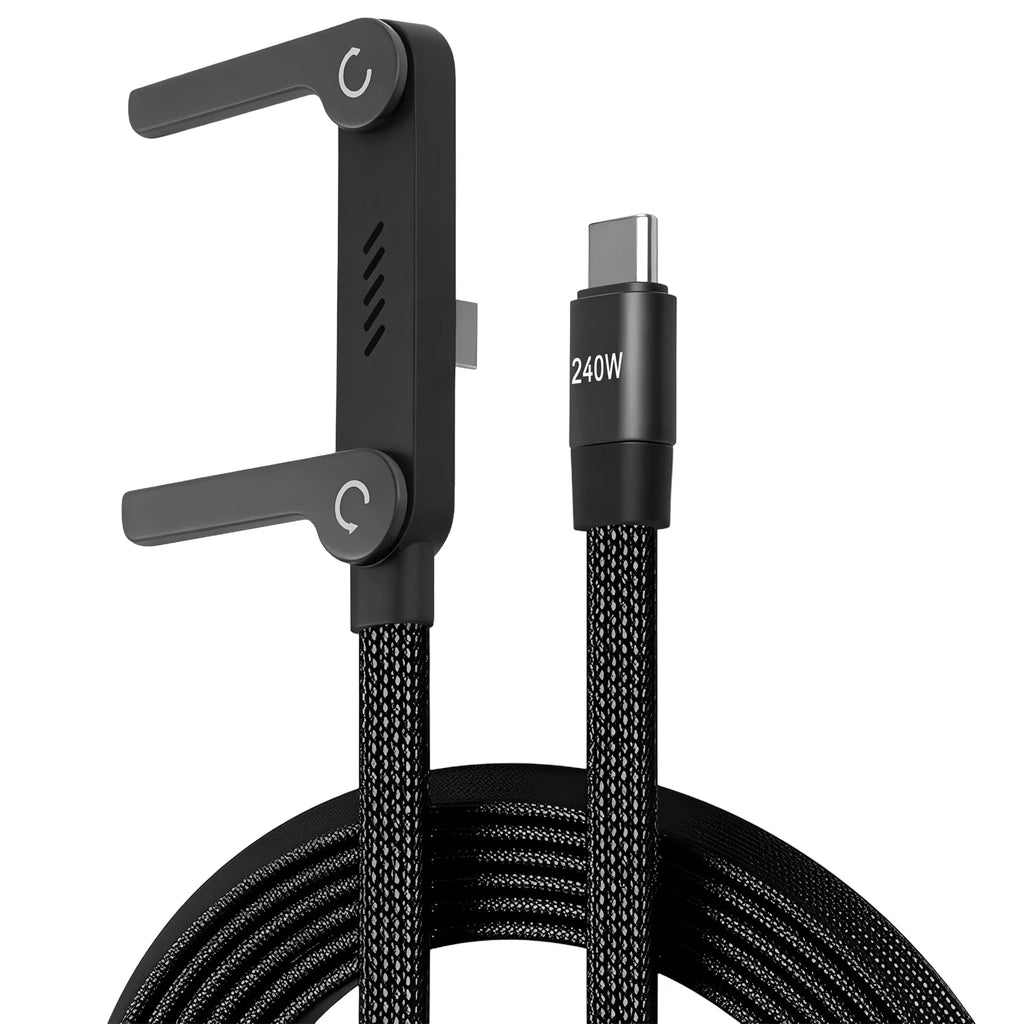 240W Fast Charging Foldable Mobile Phone Holder Data Cable Multi-Angle Adjustment Non-Stop Charging Phone Holder PD Usb Cable