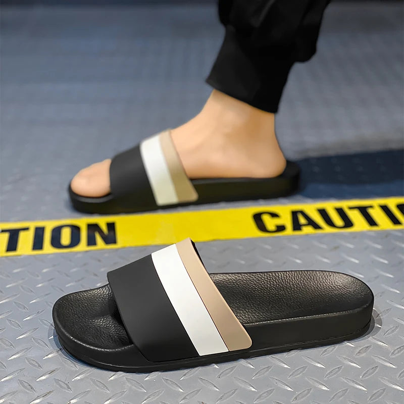 YRZL Men Slippers Summer Soft Sandals Breathable Lightweight Slides for Men Non-Slip Comfortable Shoes Outdoor Casual Footwear