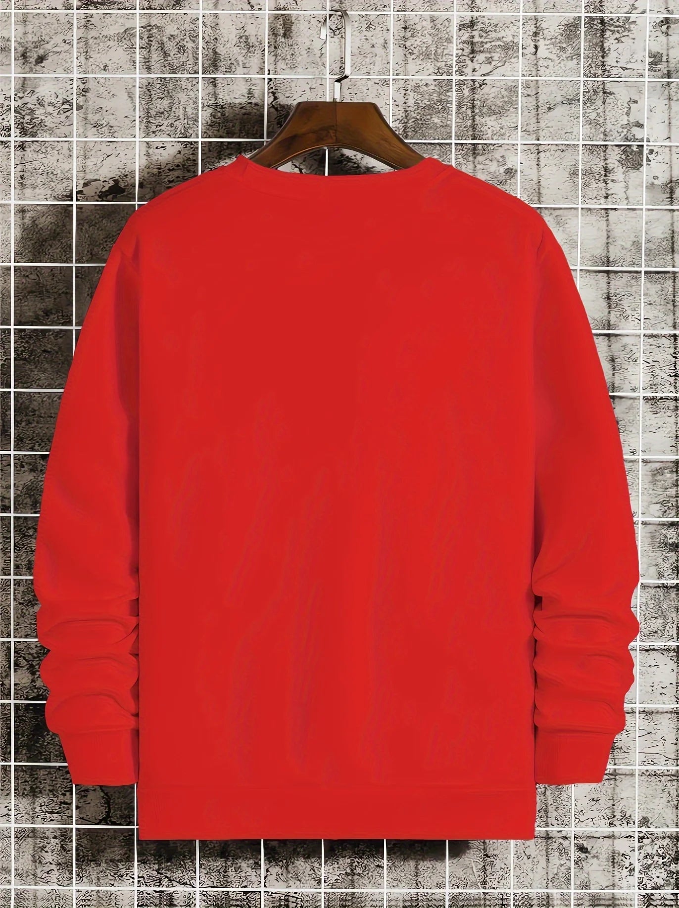 Men's autumn and winter fashionable casual loose New York letter graphic printed long sleeved round neck sweatshirt
