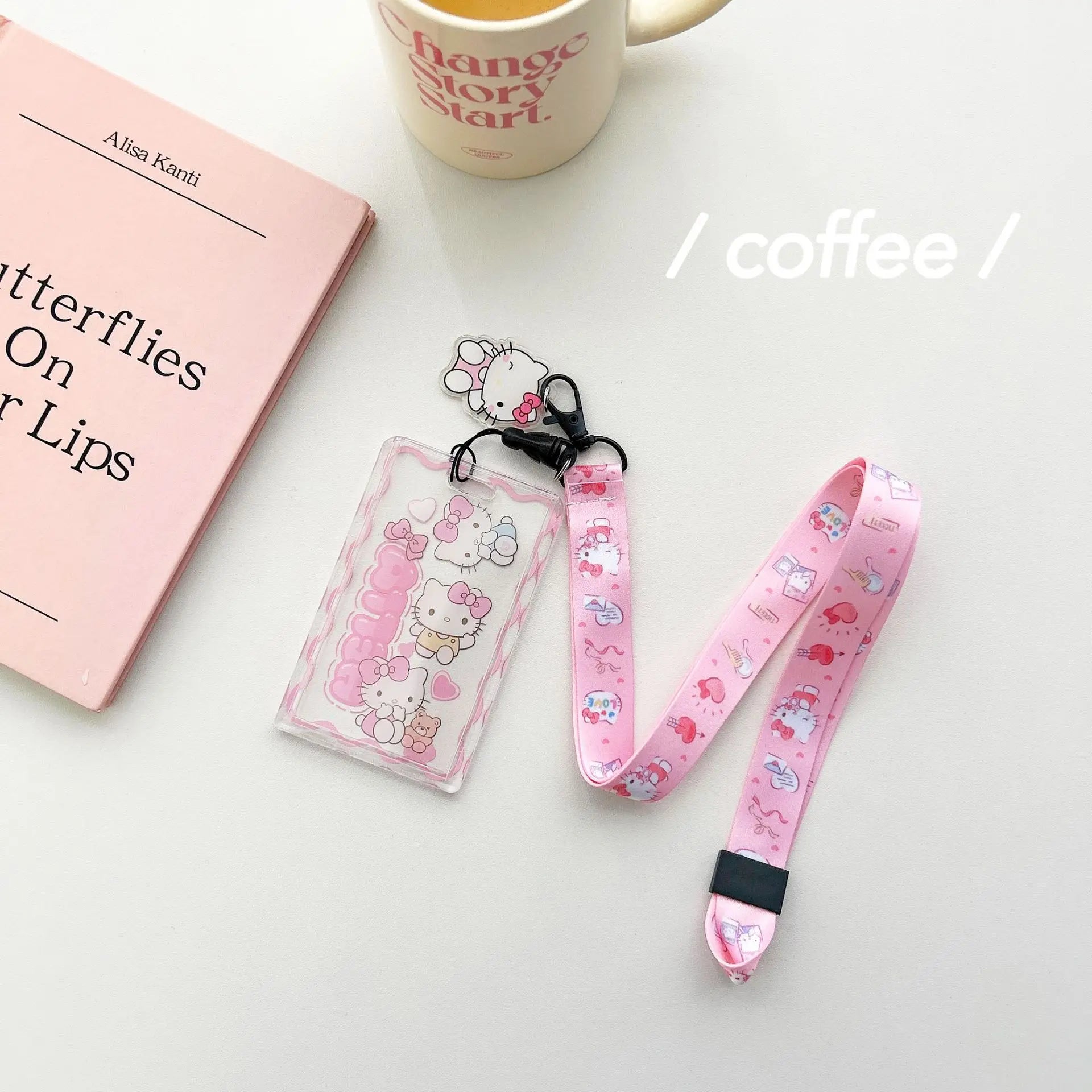 Sanrios ID Card Holder Lanyard Porta Credencial Pochacco Kuromi credit Card Case Cover with Neck Strap for Work Kawaii Accessory
