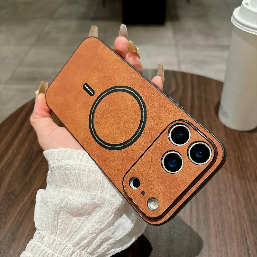 Magnetic Leather Case for iPhone 17 Pro Max 17 Air 17Pro Cover Magnet for Mag-safe Anti-knock All-round Camera Protector Shell