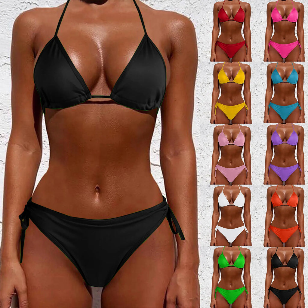 New Brazilian Swimsuit Women Sexy Bikini Set Push-Up Padded Bra Thong Two Pieces Swimwear Beachwear Bathing Suit Femme