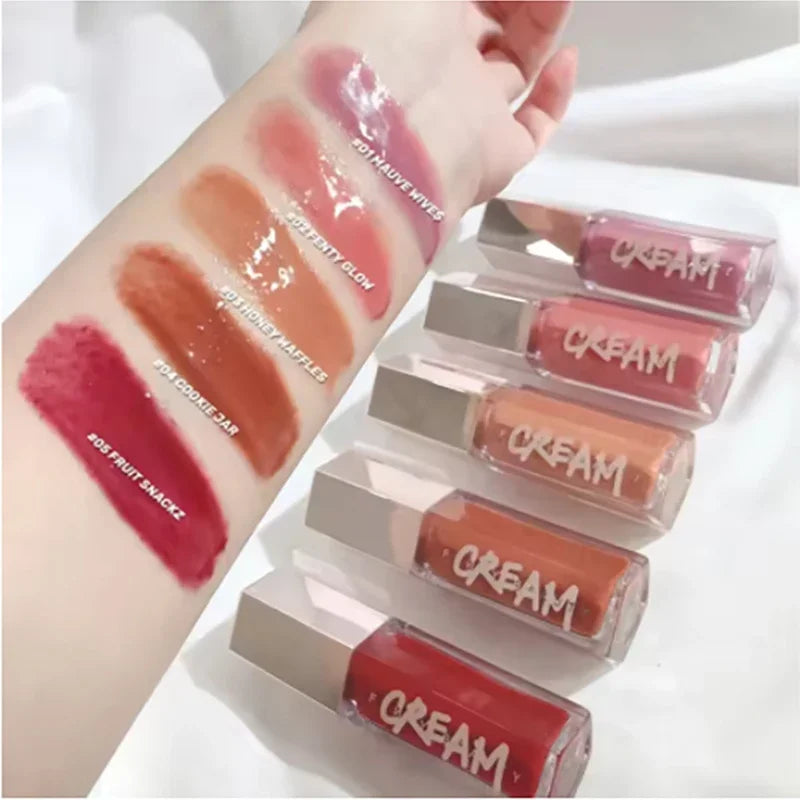 Hot Fenty Beauty Lip Gloss Waterproof Liquid Lipstick Nude Pink Lips Tint Makeup Lip Glaze Cosmetics Red Lip Female Cosmetics