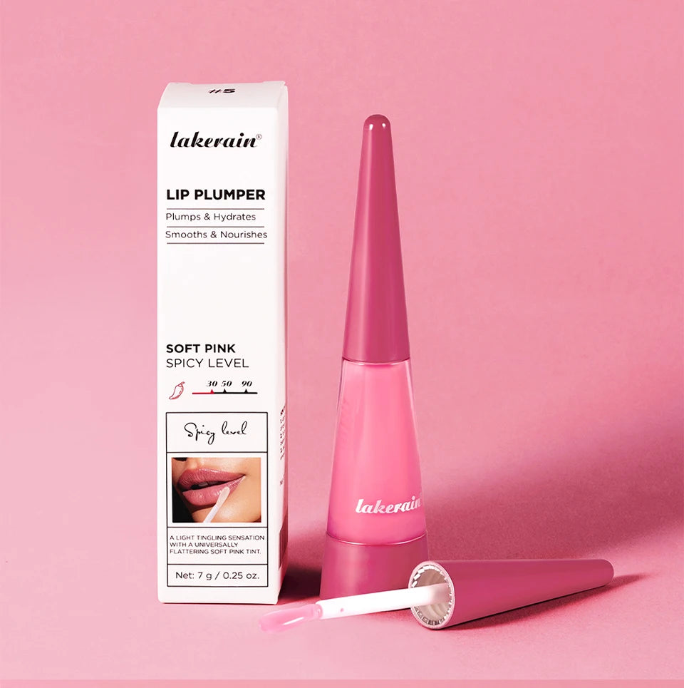 Lakerain Instant Lip Plumper Gloss Oil Lip Long-Lasting Moisturizer Volume Boosting Lip Oil Volumizing & Hydrating Non-Dry Plump