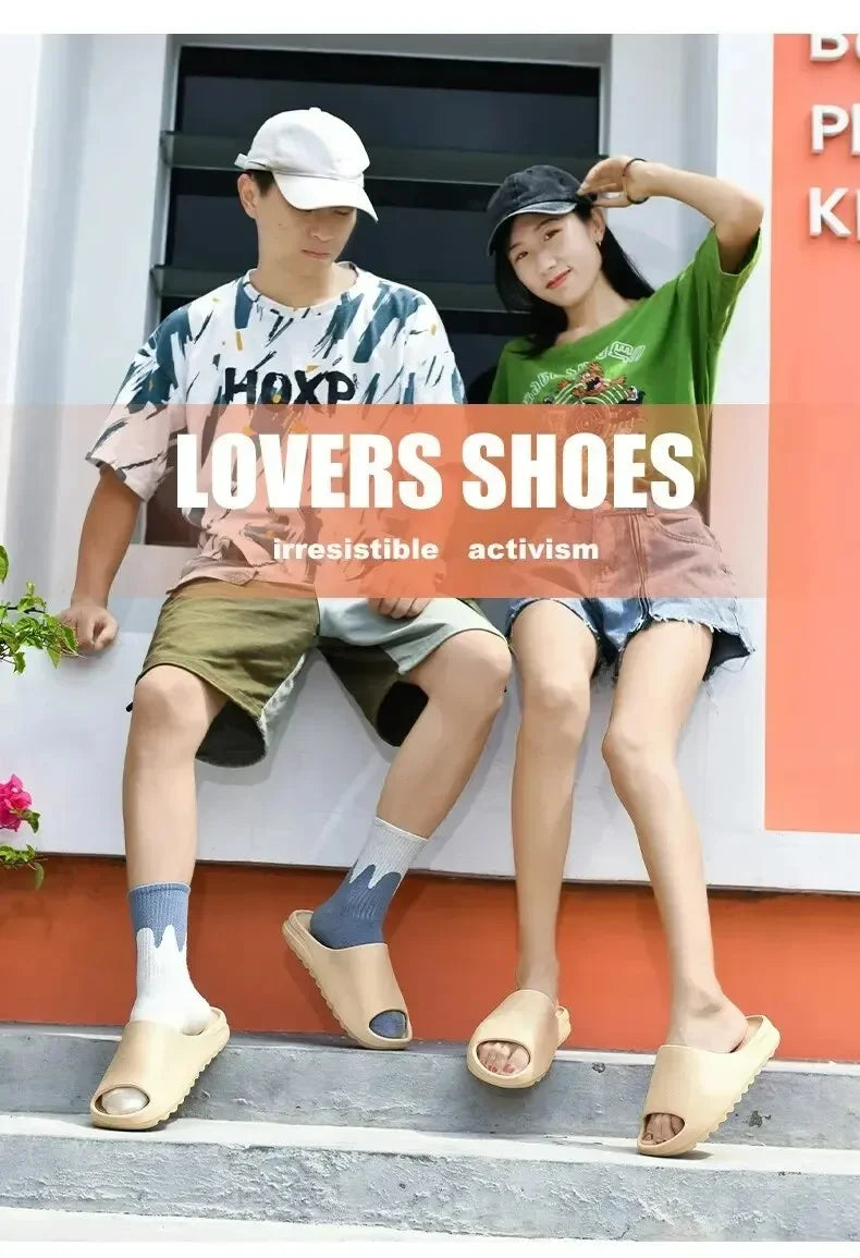 Summer Women Slippers Men Sandals Casual Beach Shoes Soft Bottom Slides Thick Platform EVA Anti-Slip Home Slippers Chaussure