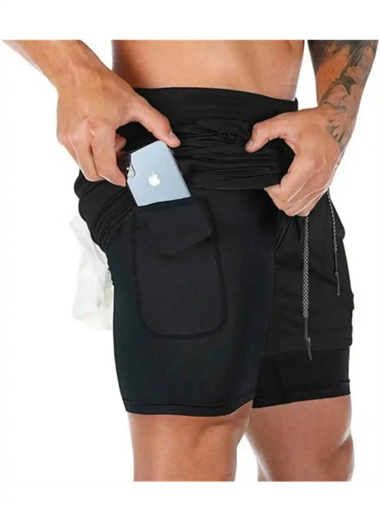 Running Shorts for Men 2-In-1 Fitness Gym Performance New Shorts Summer Casual Quick Dry Workout Compression Jogging Towel Loop