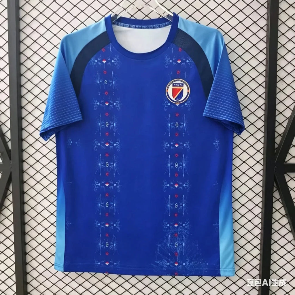 2026 New Parent Child Football T-shirt 3D Printed National Team Haiti Football Jersey Quick Drying Adult and Children's Top