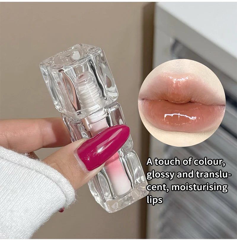 QIBEST Beauty Juice Lip Glaze Gummy Jelly Mirror Water Gloss Lip Glaze Female Affordable Lipstick Lipgloss Tint Korean Cosmetics