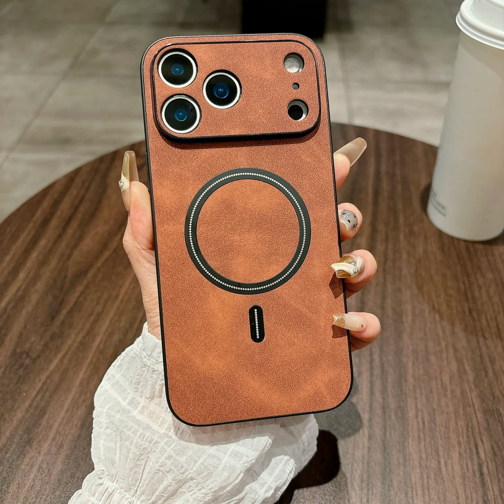 Magnetic Leather Case for iPhone 17 Pro Max 17 Air 17Pro Cover Magnet for Mag-safe Anti-knock All-round Camera Protector Shell