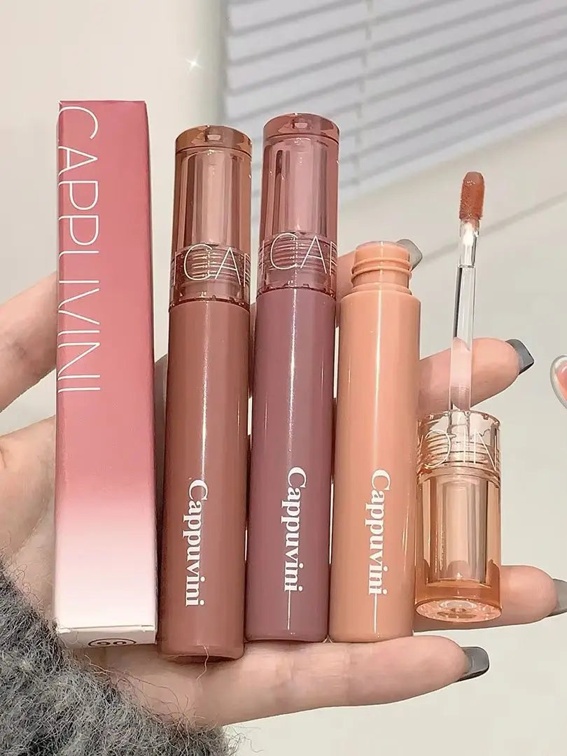 Cappuvini Jelly Mirror Lip Glaze Water Light Moisturizing Lip Gloss Long-lasting Makeup Lipstick Gummy Jelly Mirror Water Glaze