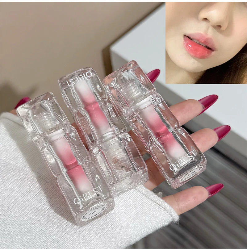 QIBEST Beauty Juice Lip Glaze Gummy Jelly Mirror Water Gloss Lip Glaze Female Affordable Lipstick Lipgloss Tint Korean Cosmetics