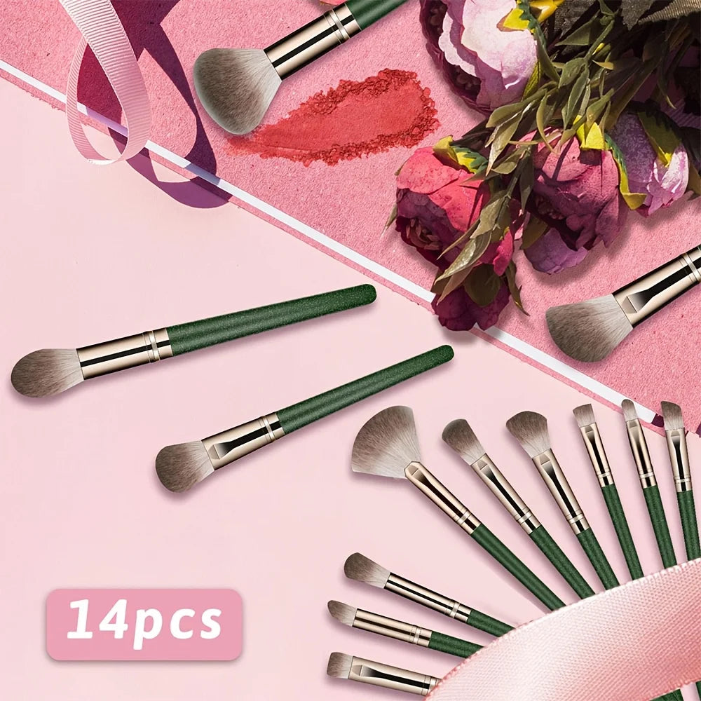 14pcs Soft Makeup Brush Set, Foundation Brush Loose Powder Eyeshadow Brushes, Complete Makeup Tool Set for Beginners And Profess