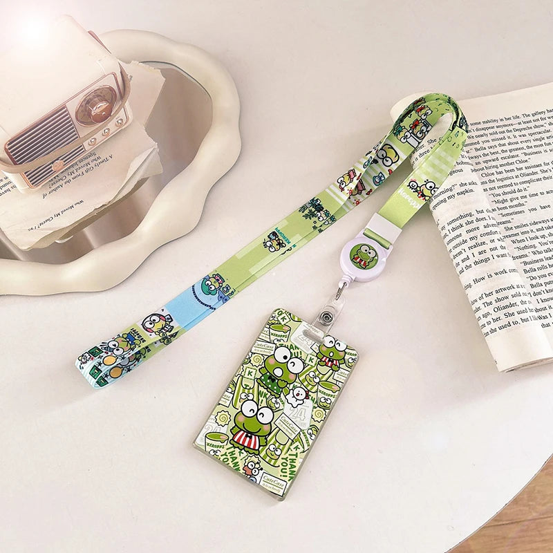 Sanrios ID Card Holder Lanyard Porta Credencial Pochacco Kuromi credit Card Case Cover with Neck Strap for Work Kawaii Accessory