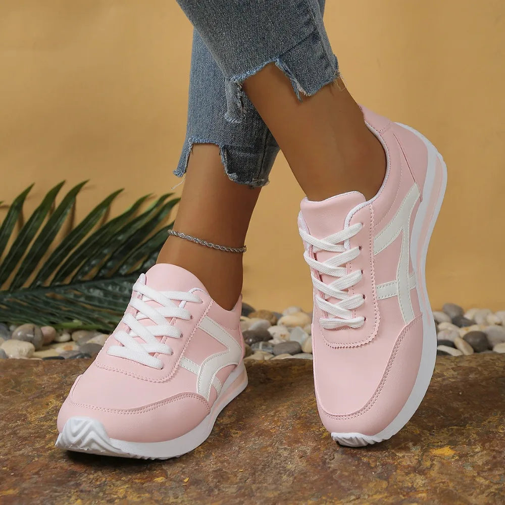 Sneakers Women New Sports Shoes Women's Small White Shoes Fashion Round Toe Lace Up Comfortable Lightweight Running Shoes