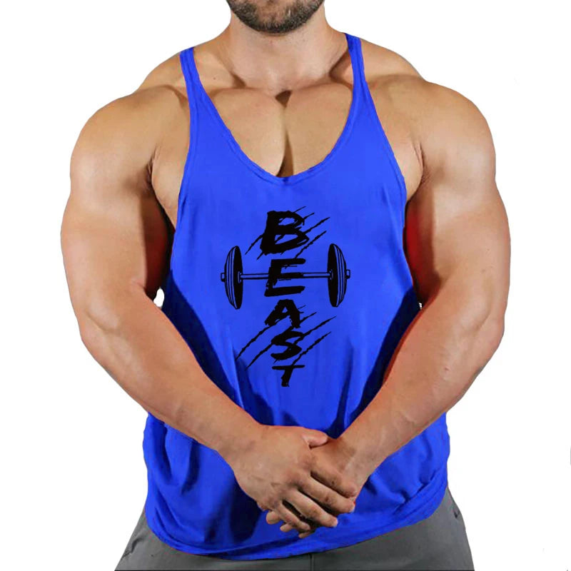 Summer Brand Fitness Tank Top Men Bodybuilding 2023 Train Gyms Clothing Fitness Men Shirt Running Vest Cotton Singlets Muscle