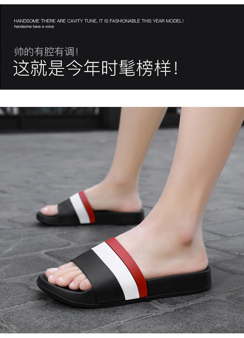 Fashion Brand Summer Slippers Man Indoor Outdoor Slippers Men Comfortable Non-Slip Men Slides Plus Size 40-48 pantuflas hombre