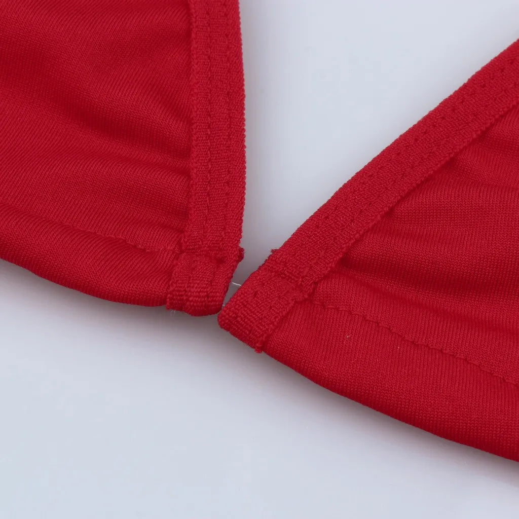 Cheap Ladies Bikini Set New Fashion Women'S Swimsuit Sexy Simple Transparent Strap Biquini Set Casual Thin Slim Beachwear