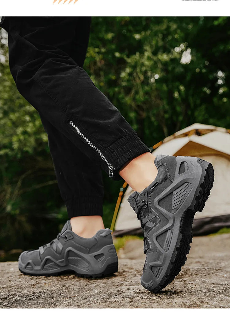 Men Sneakers 2025 Autumn New Outdoor Hiking Shoes Retro Platform Non-slip Casual Sneakers Lace-up Climbing Shoes Sports Shoes