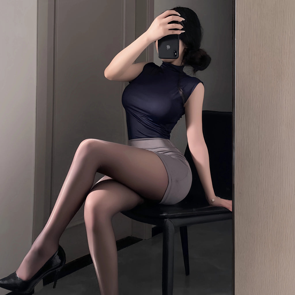Sexy Office Lady Cosplay Costumes Erotic Lingerie Hip Wrap Skirt Women's Secretary Roleplay Uniform Temptation Mini Dress