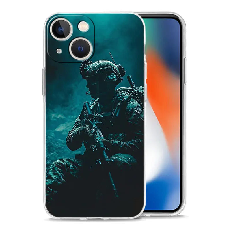 Phone Case For iPhone 17 Cases iPhone Air 16 15 12 13 14 Pro Max 15 Plus 16Pro iPhone11 Cover Army Soldier Tactical Insignia
