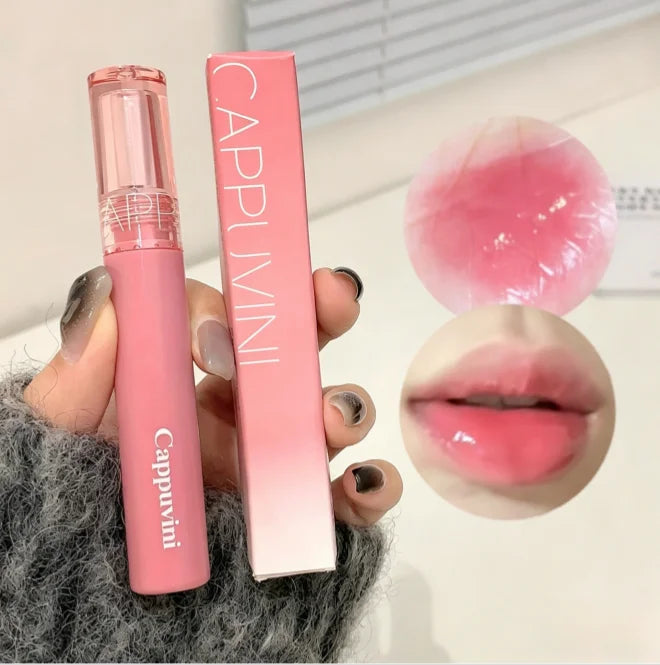 Cappuvini Jelly Mirror Lip Glaze Water Light Moisturizing Lip Gloss Long-lasting Makeup Lipstick Gummy Jelly Mirror Water Glaze