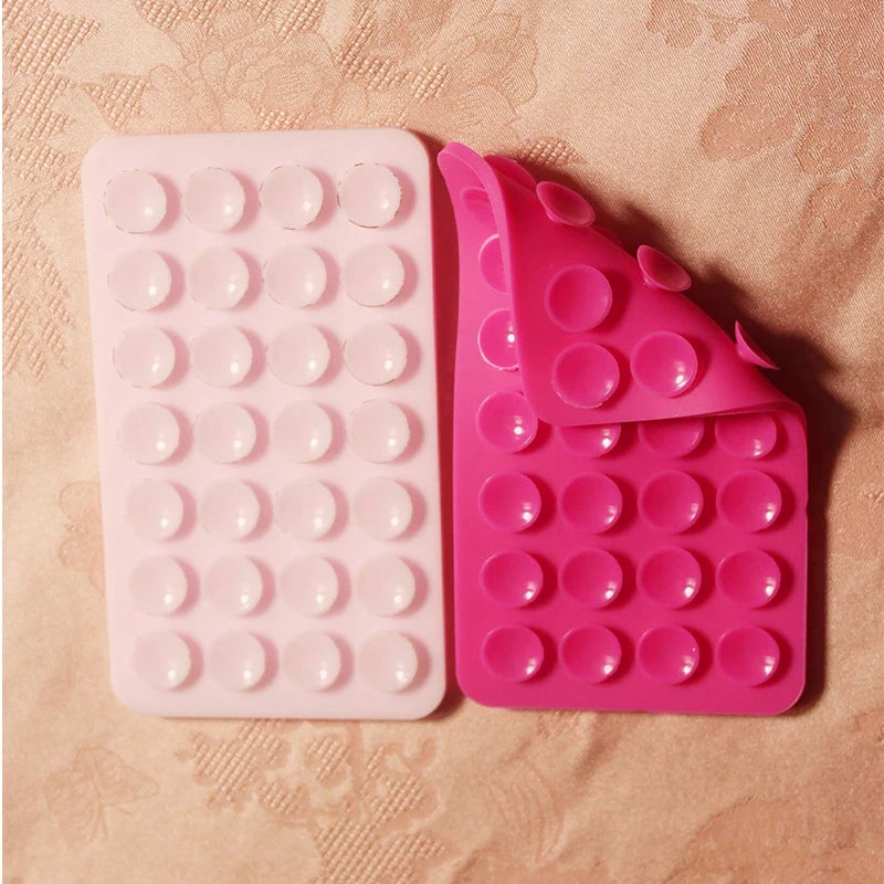 Silicone Suction Cup Phone Case Mount - Double-Sided Hands-Free Strong Holder for iPhone Android for Car Mirror Kitchen Bathroom