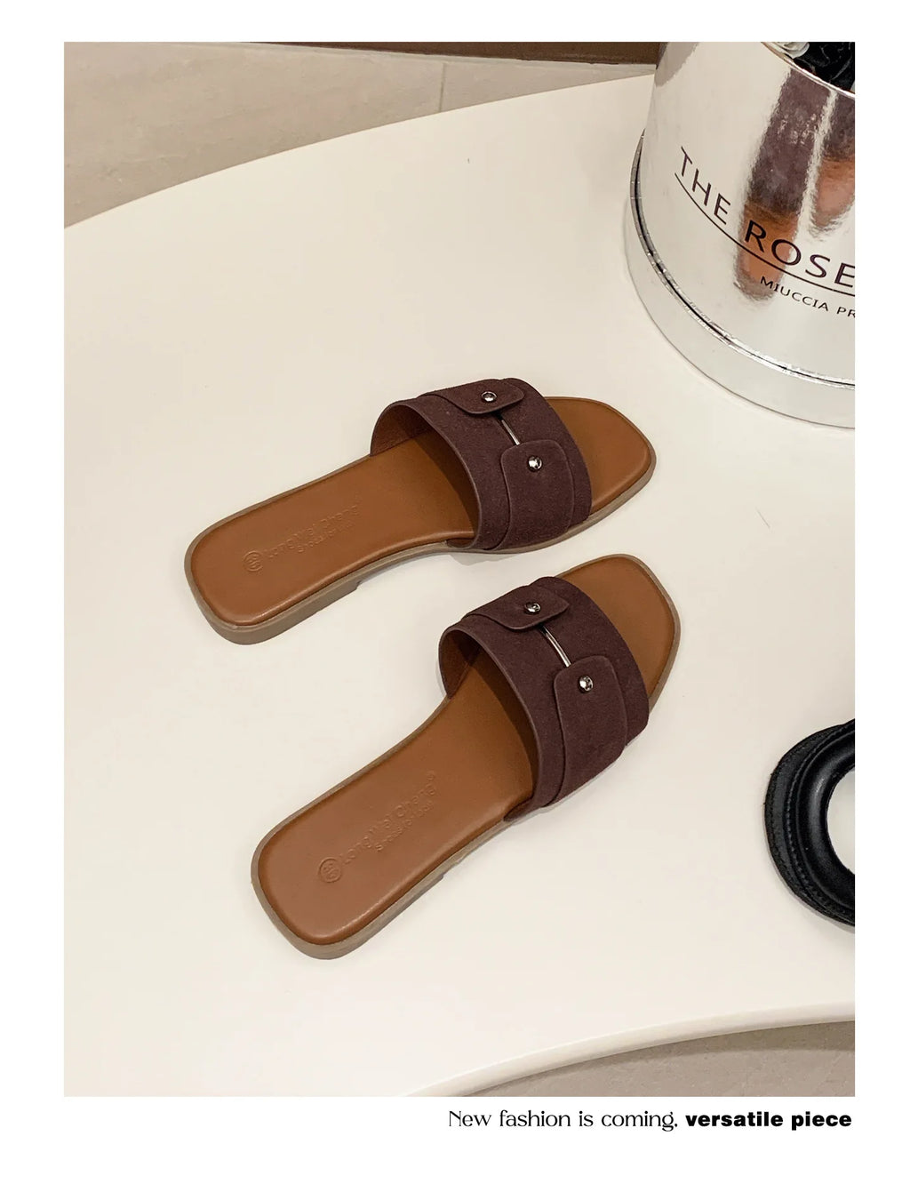 Womens slippers summer elegant versatile casual breathable anti-slip suitable outdoor travel beach activities flat shoes sandals