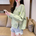 Fashionable Round Neck Sweatshirt for Women 2025 New Spring and Autumn Loose and Versatile Thin Pullover Short Versatile Top