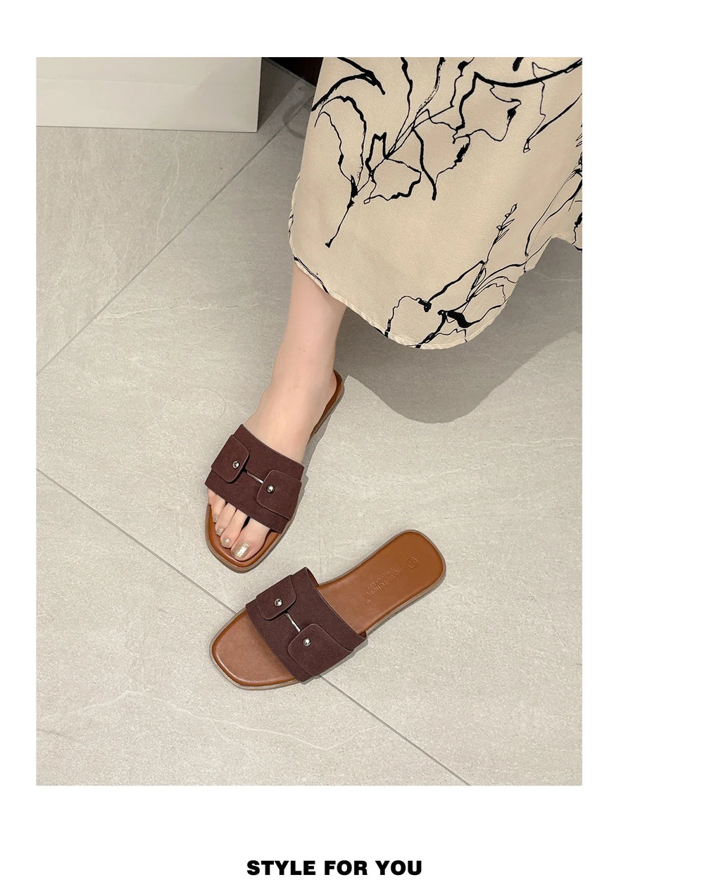 Womens slippers summer elegant versatile casual breathable anti-slip suitable outdoor travel beach activities flat shoes sandals