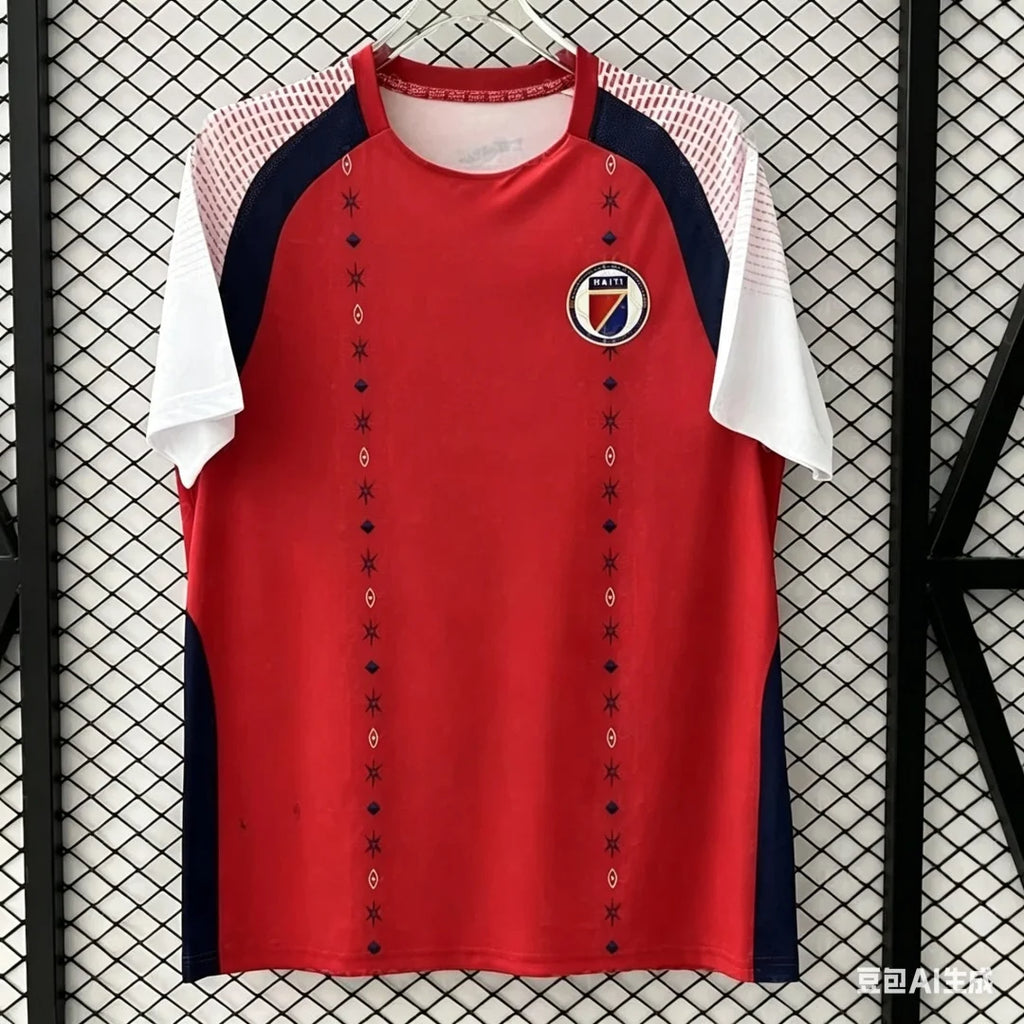 2026 New Parent Child Football T-shirt 3D Printed National Team Haiti Football Jersey Quick Drying Adult and Children's Top