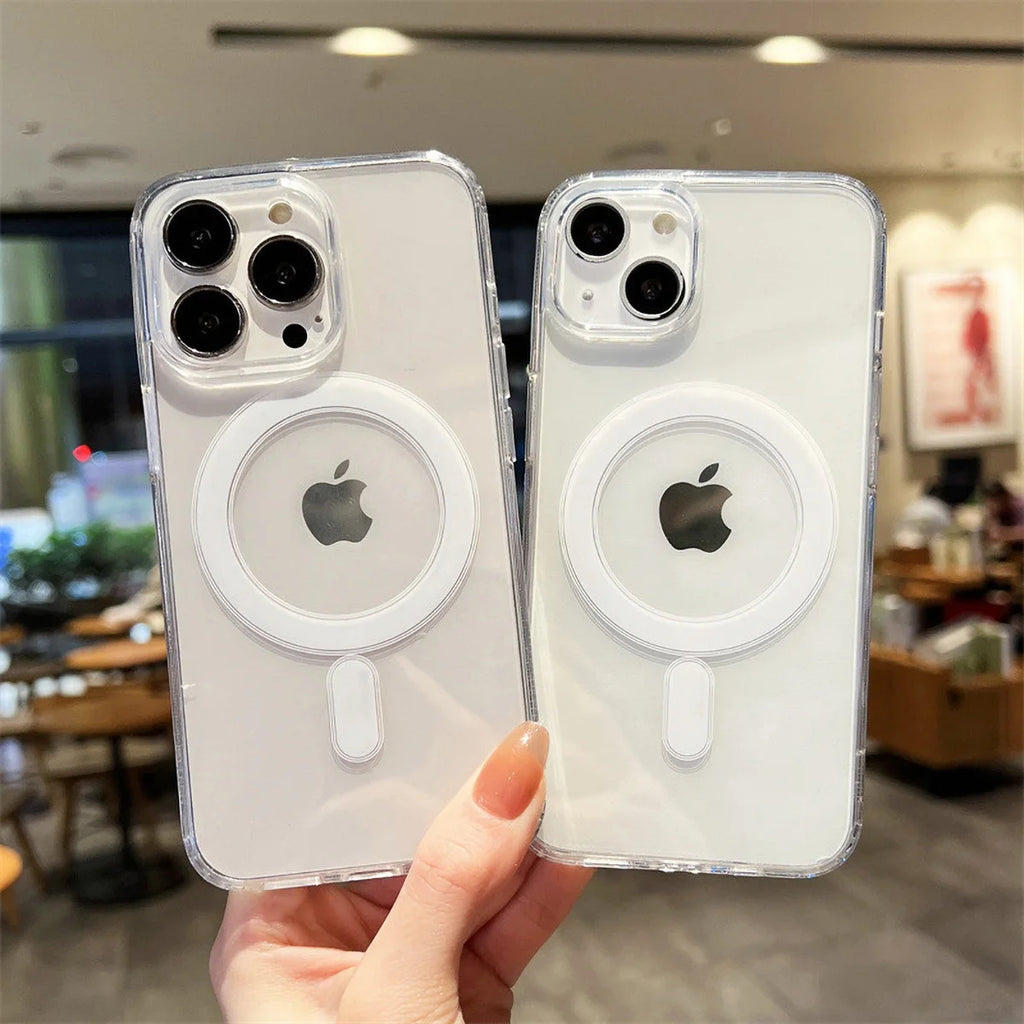 Transparent Magnetic Phone Case For iPhone 17 Pro Max 16 13 11 15 14 12 17 Air 17Promax Soft Silicone Shockproof Funda Cover