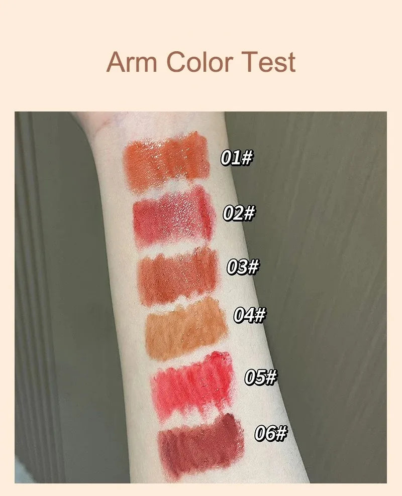 Mirror Glass Solid Lip Glaze moisturizing Heart Shape Water Light Lipstick Pen Jelly Lip Gloss Korean Tint Makeup Girl Cosmetics