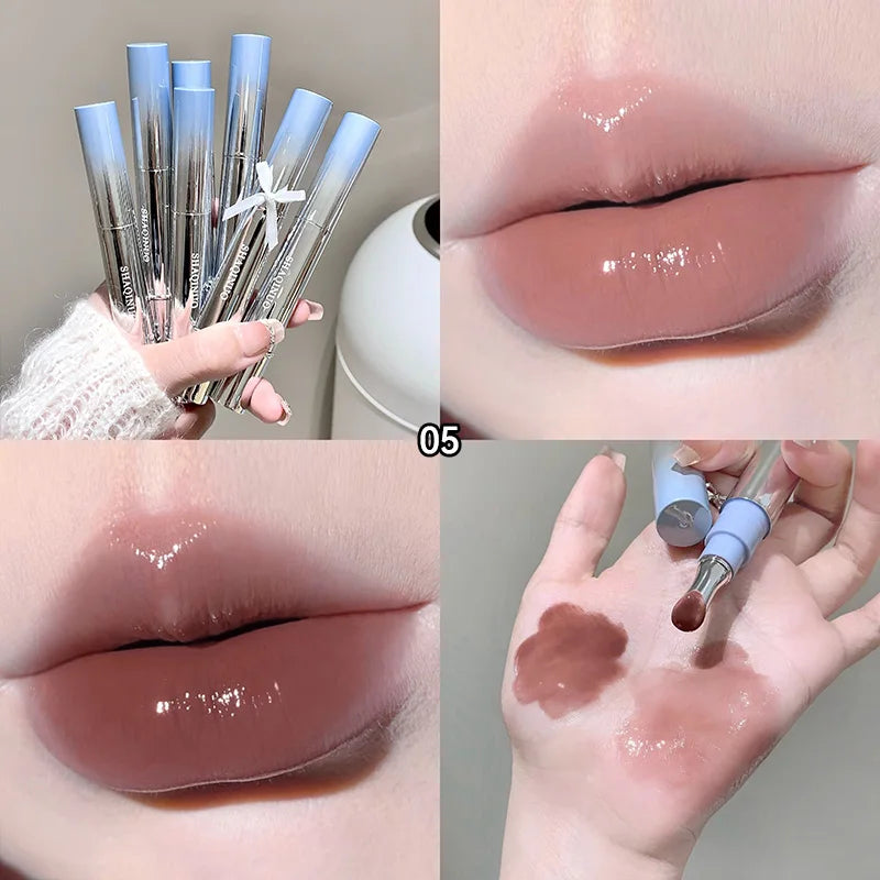 Mirror Watery Essence Lip Gloss Long-Lasting Non-Sticky Plumping Liquid Lipstick Jelly Lip Glaze Makeup Moisturizing Lips Tint