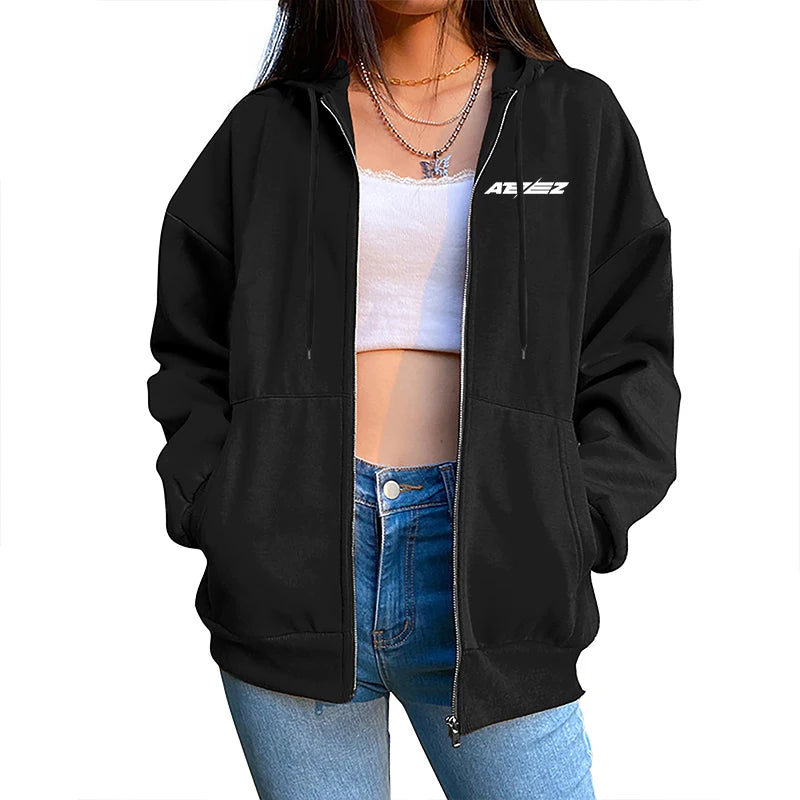 K-pop Fashion Hoodies for Women 2025 New Arrival Girls ATEEZ Signature Fans Zipper Jackets All Season Daily Casual Sports Coats