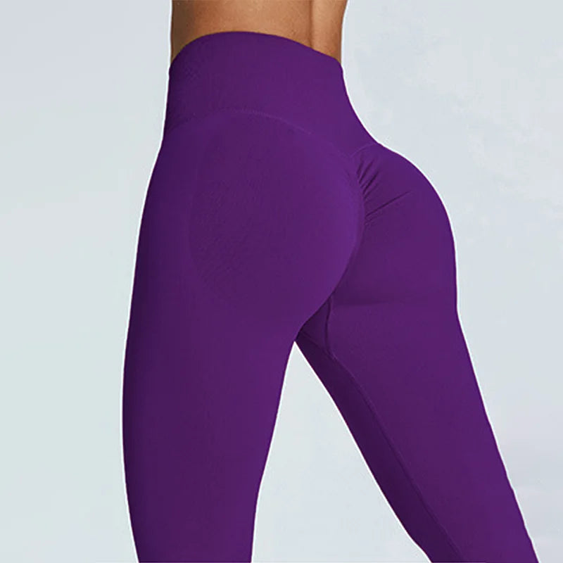 Yoga Leggings Women Seamless Sports Yoga Pants Low Ribbed Band Gym Clothes Fitness Workout Wear Scrunch Bum Tights