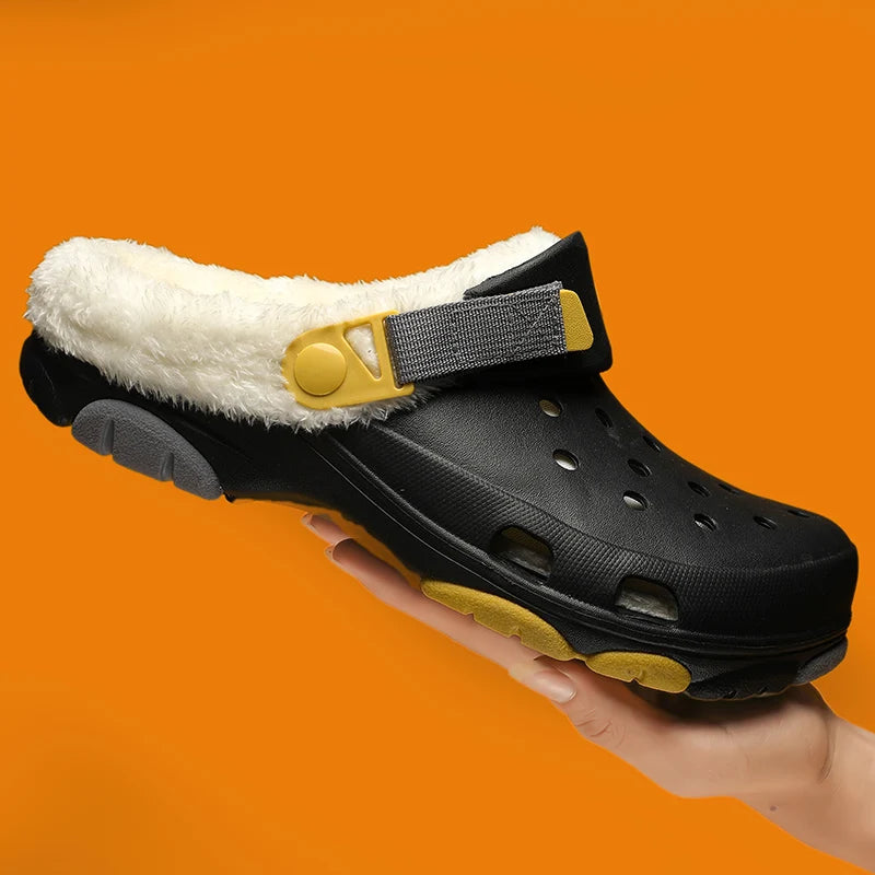 Men Slippers Slippers for Men Waterproof Soft and Comfortable Warm Add Velvet Couple Women Home Shoes Non-Slip Wear-resistant