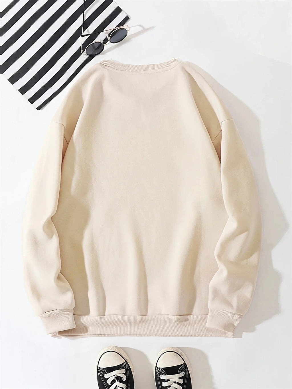 Men's autumn and winter fashionable casual loose London England graphic printed long sleeved round neck sweatshirt
