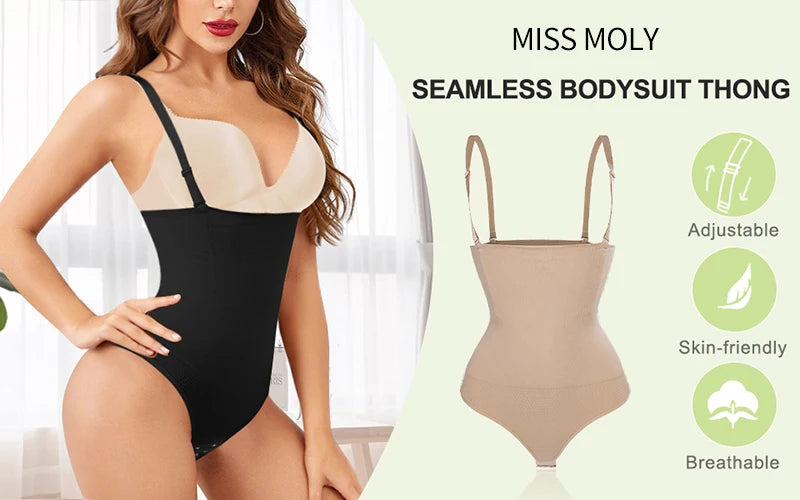 Thong Bodysuit Shapewear Women Underbust Body Shaper Tummy Control Slimming Underwear Push Up Butt Lifter Abdomen Shapers Corset