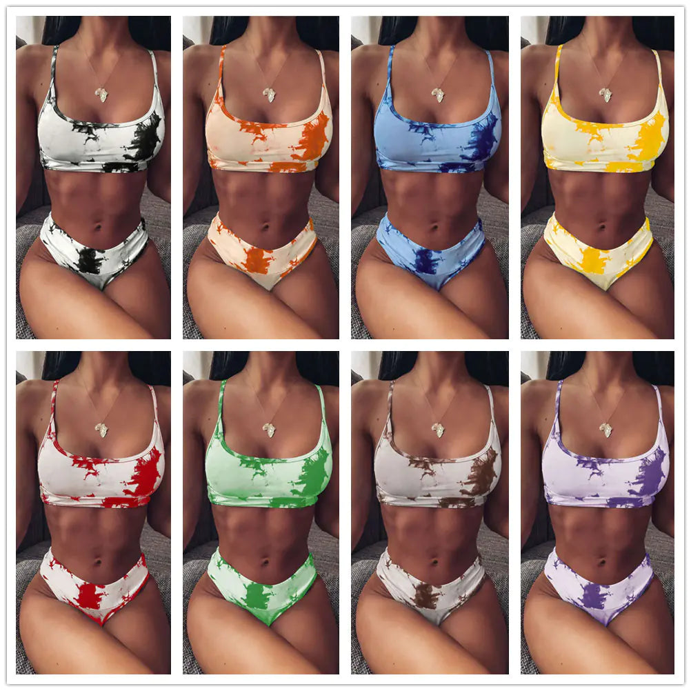 2020 Fashion Gradient Multicolor Bikini Swimsuit