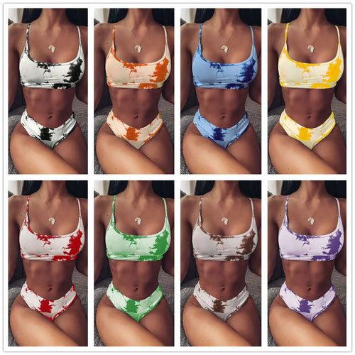 2020 Fashion Gradient Multicolor Bikini Swimsuit