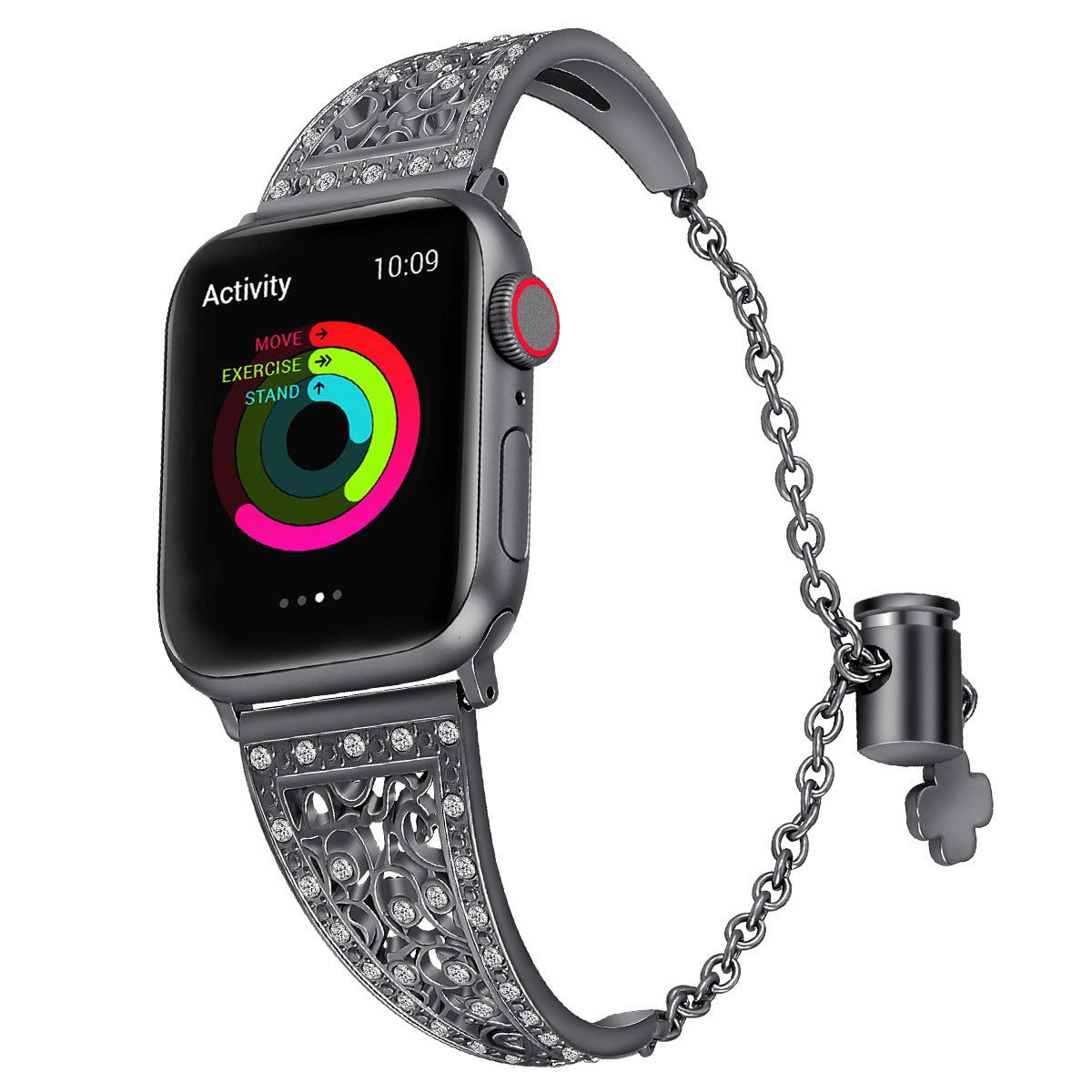 Metal Diamond-Studded Adjustable Band for Apple Watch