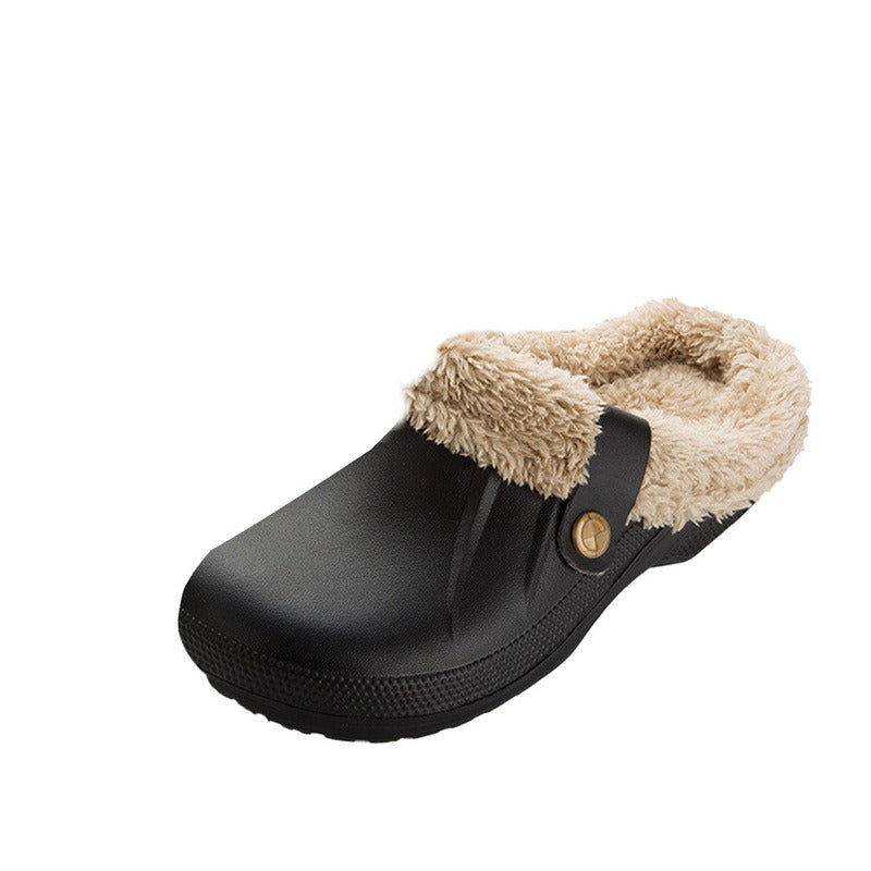 Plush Waterproof EVA Fur Slippers for Men and Women