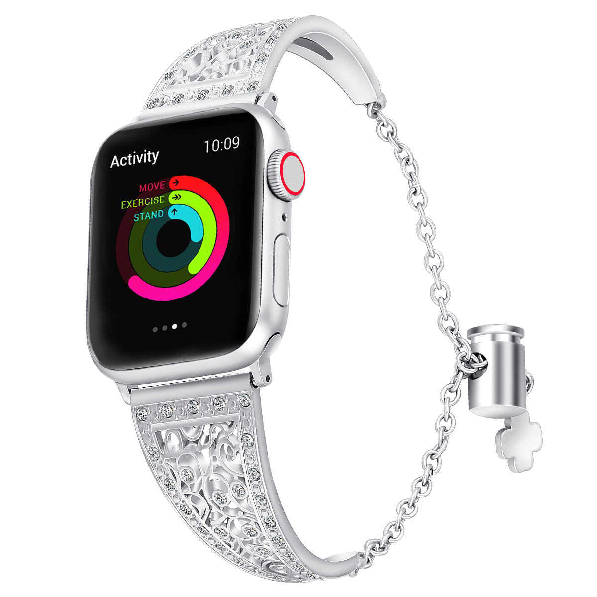 Metal Diamond-Studded Adjustable Band for Apple Watch