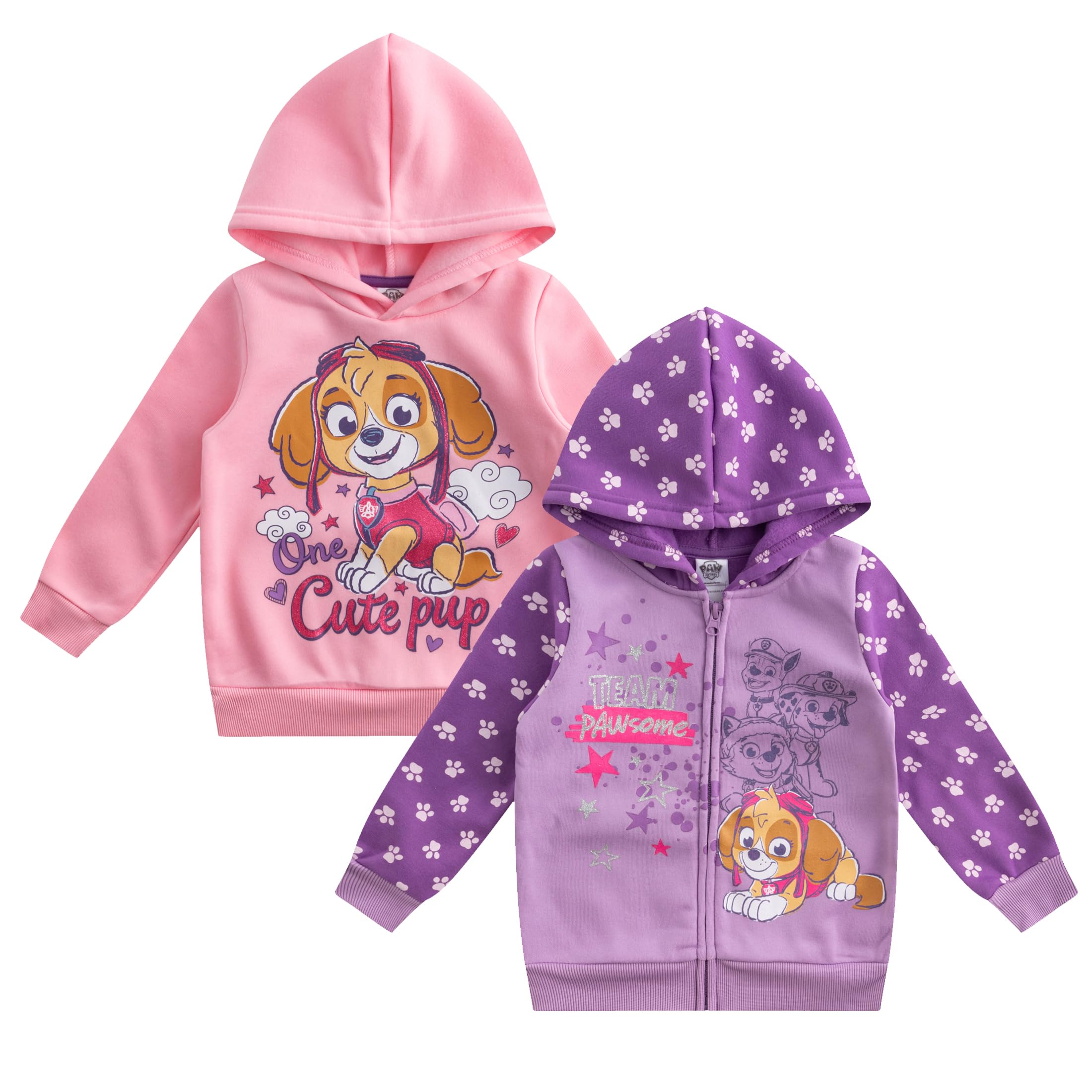 Nickelodeon Girls Paw Patrol 2 Pack Hoodies Purple 6