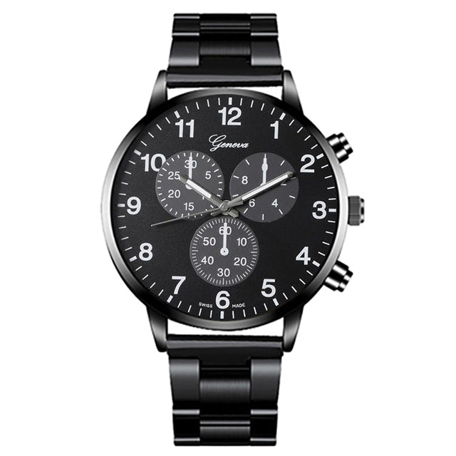3PCS Men's Fashion Business Watches with Necklace Set