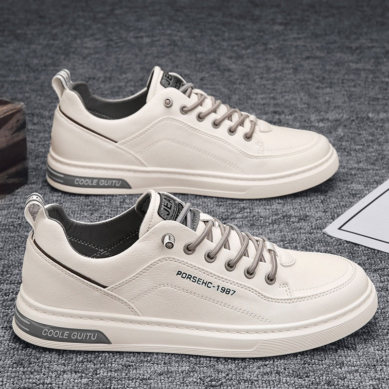 Men's Spring New Breathable Casual White Sneakers