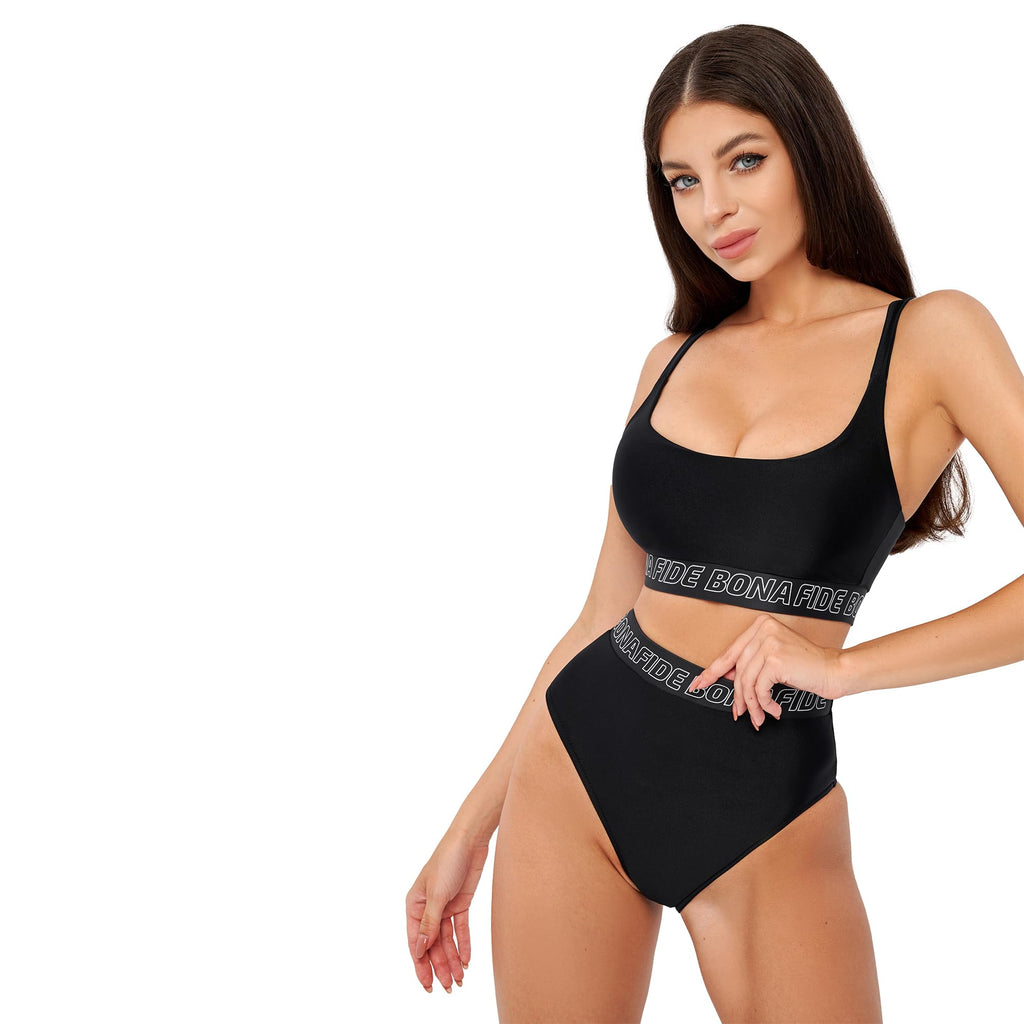 Bona Fide Sexy Halter Bikinis for Women - Two-Piece Womens Triangle Bikini with Tie Two Sides Bottom - Soft Teen Swimsuit
